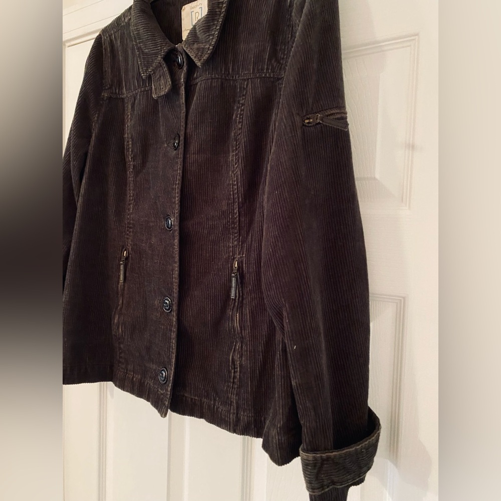 Relativity Olive Green Corduroy Fall Jacket with Pockets and Buttons Size Large - Picture 3 of 9